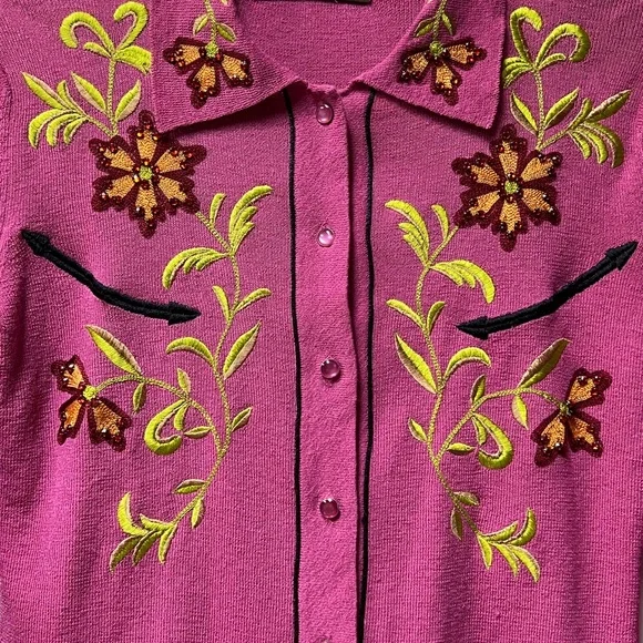 Double D Ranch Yoakum Texas Cardigan Sweater M Western - Picture 9 of 9